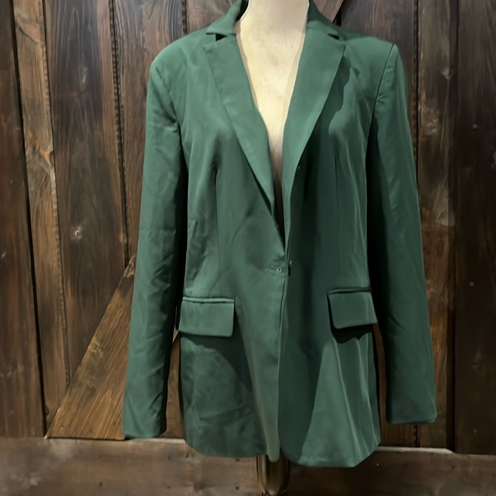 Dark Green single button blazer new with tags